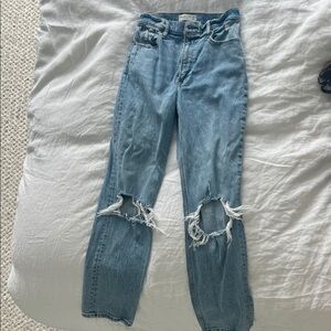 Abercrombie & Fitch Light Blue Denim Jeans: 90s straight ultra high rise size 27
